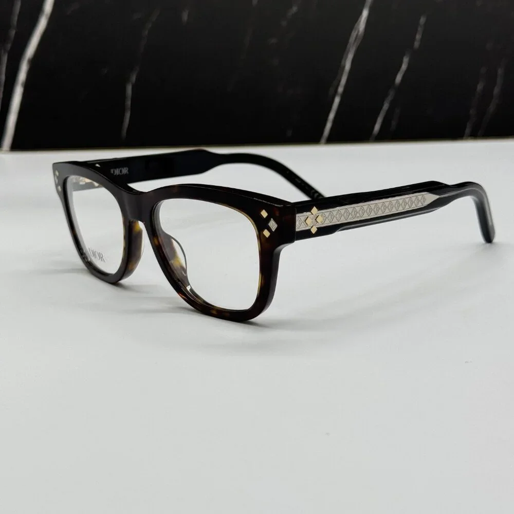 NEW CD DIAMONDO S1I 2000 DIOR SQUARE HAVANA EYEGLASSES DIOR